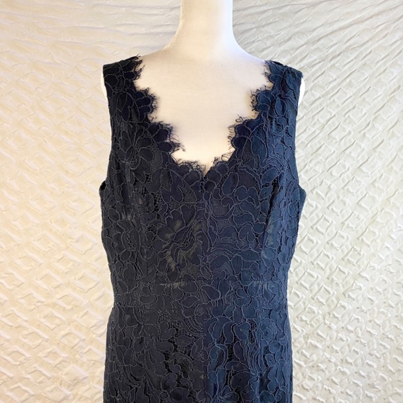 Eliza J Navy Lace Cocktail Dress Size 10 - Picture 2 of 8